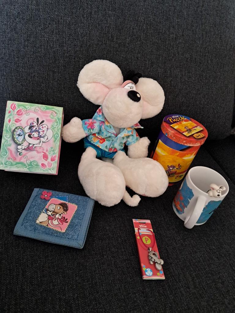Grote Diddl verzameling met knuffel, puzzel, mok en meer, Verzamelen, Diddl, Ophalen of Verzenden, Diddl, Gebruikt, Beeldje of Figuurtje