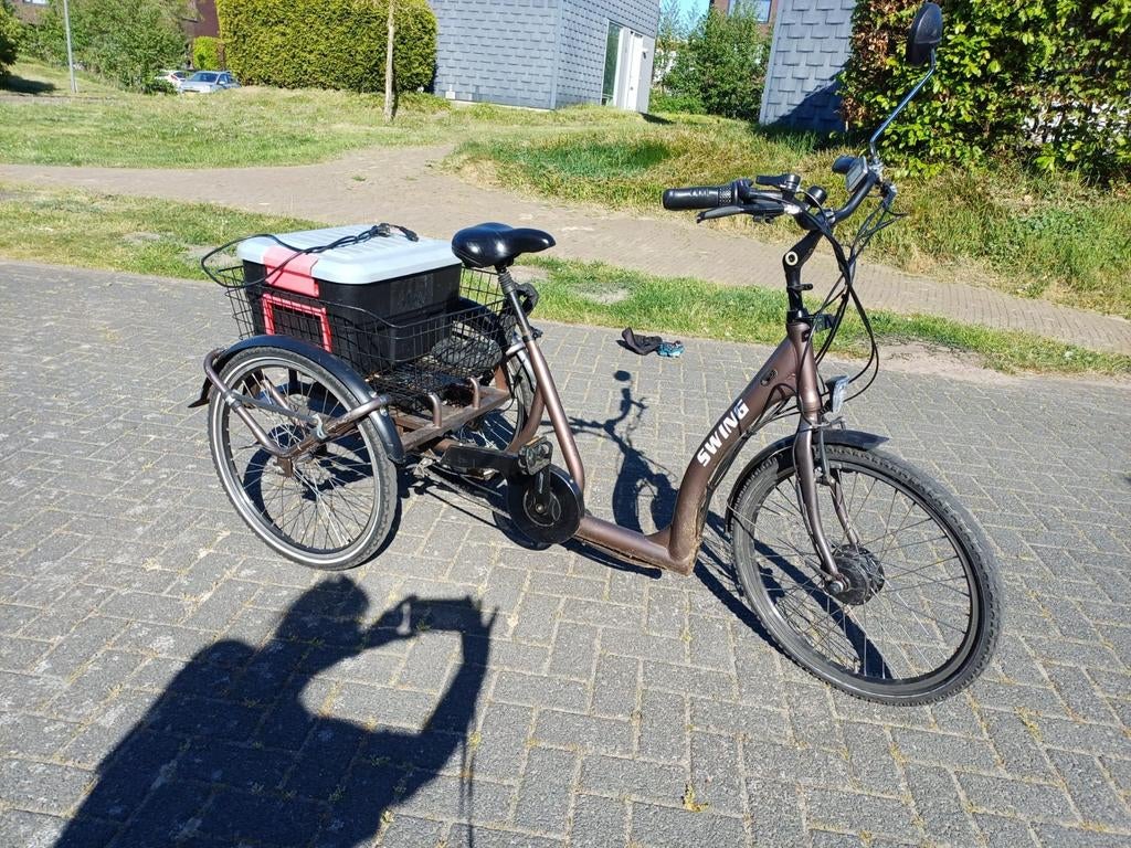 Swing elektrische driewielfiets met mand en accu, Ophalen, Gebruikt, Velgrem, Swing
