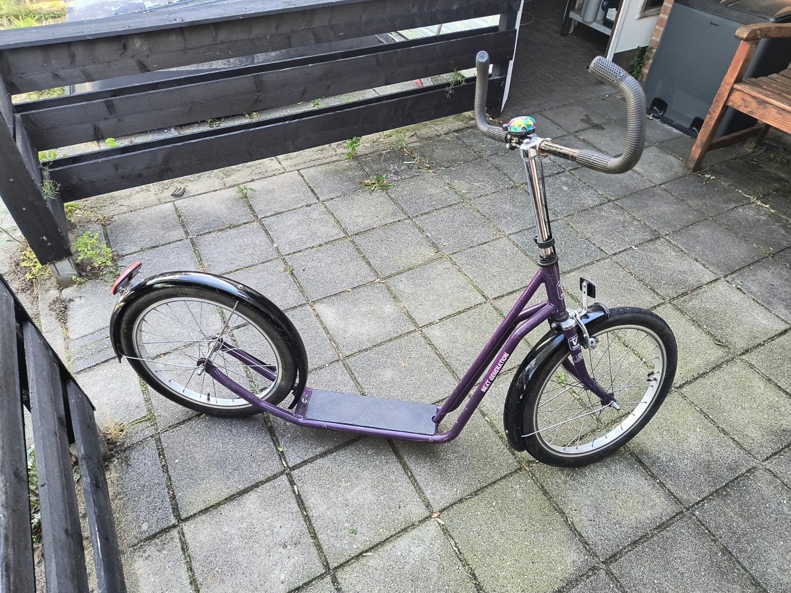 Paarse step, Fietsen en Brommers, Steps, Ophalen, Gebruikt, Kickbike, Next Generation