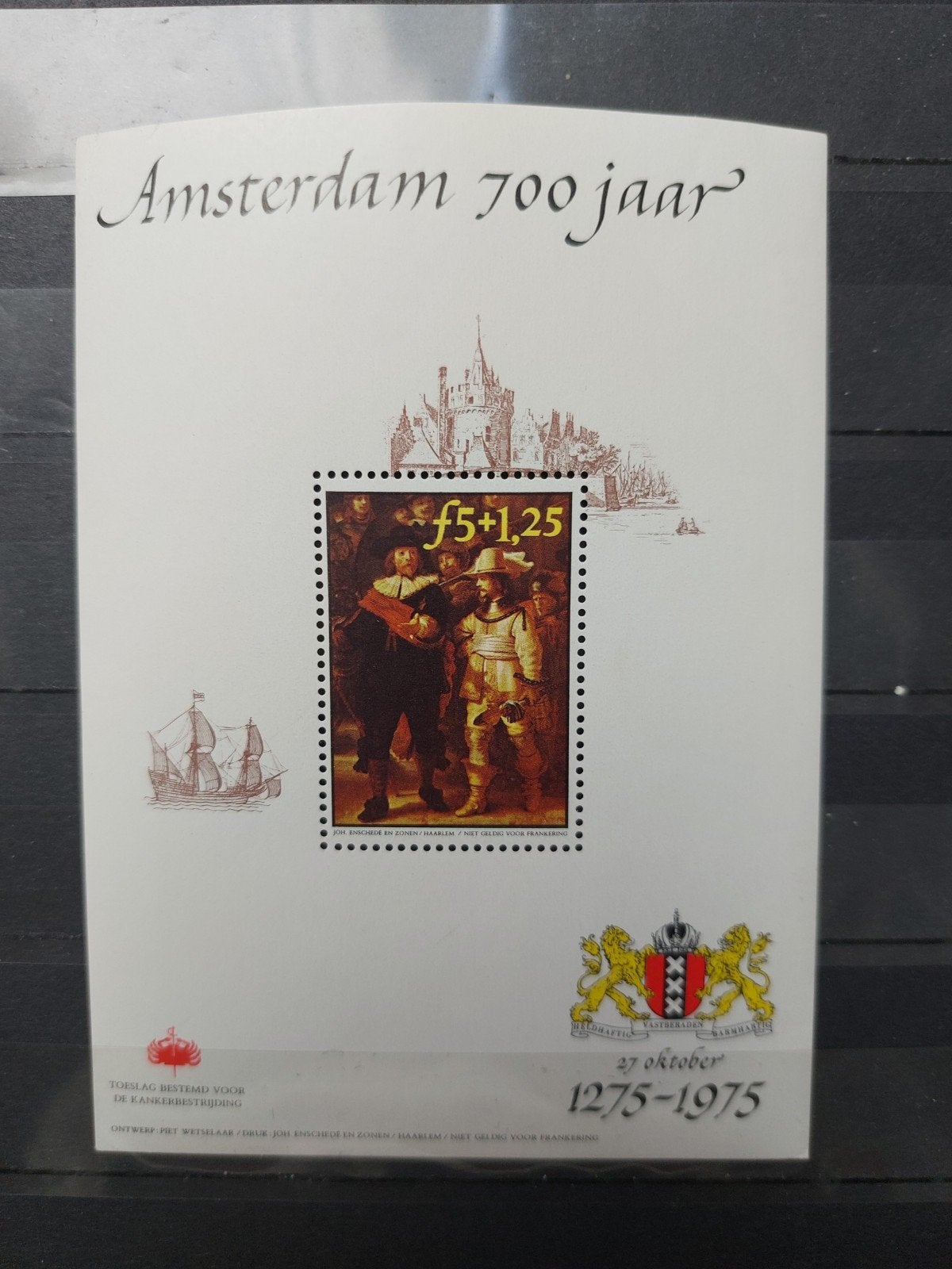 Nederland sluitzegel 700 jaar Amsterdam 1975, Ophalen of Verzenden, Na 1940, Postfris