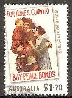 650 Australië 2026 World War I Posters, Verzenden, Gestempeld