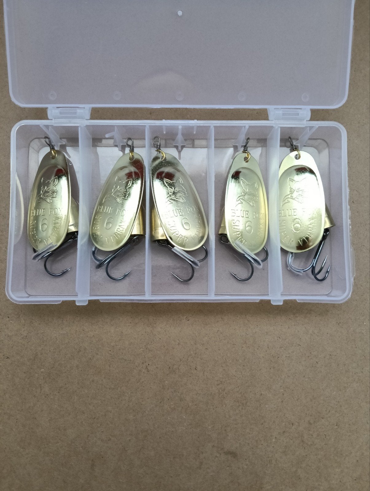 5 stuks grote Blue Fox super Vibrax Spinners, Ophalen of Verzenden, Nieuw, Overige typen