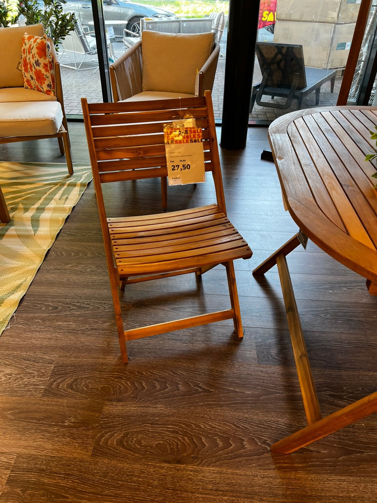 Tuinstoel Bari, Tuin en Terras, Tuinstoelen, Nieuw, Hout, Inklapbaar, Ophalen