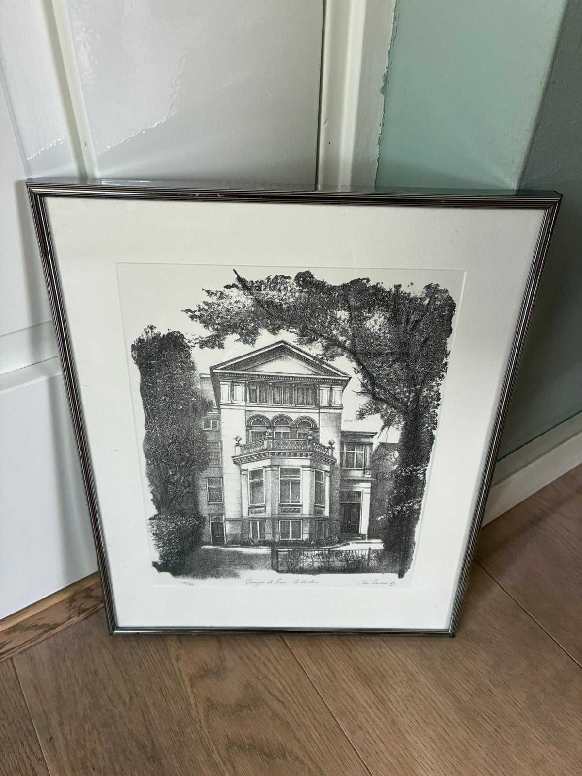 Mooie litho rijksmonument Westersingel 101 Rotterdam, Overige onderwerpen, Ophalen of Verzenden, Lithografie, Gelimiteerde oplage