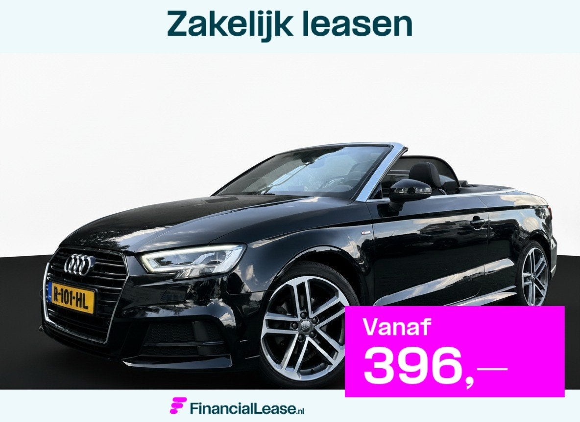 Audi A3 Cabriolet 35 TFSI CoD 150PK S-TRONIC ADVANCE SPORT L, 12 maanden, 4 cilinders, 4 stoelen, Zwart