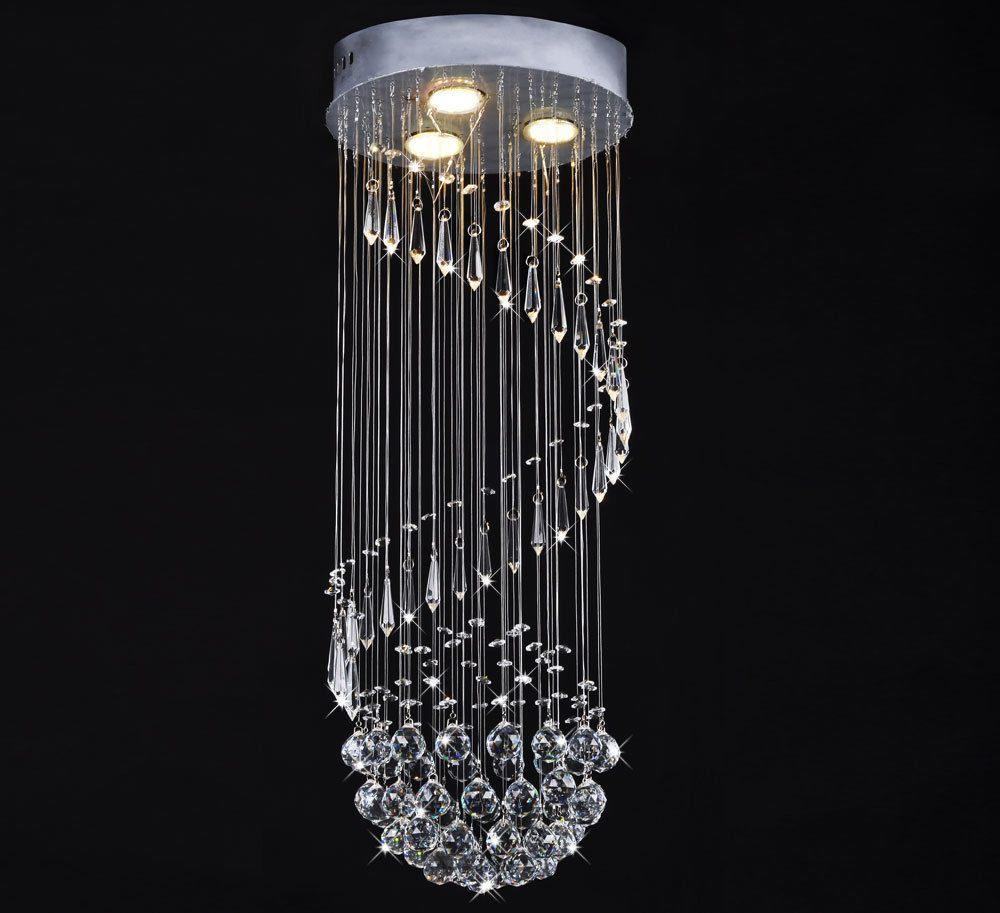 Kristallen Hanglamp Plafondlamp Kroonluchter Spiraal 240012., Ophalen of Verzenden, Nieuw, Glas