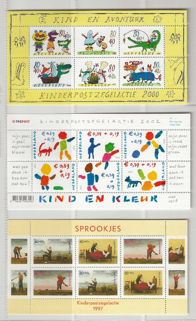 Nederlandse Kinderpostzegels: 1997, 2000, 2002, Ophalen of Verzenden, Na 1940, Postfris