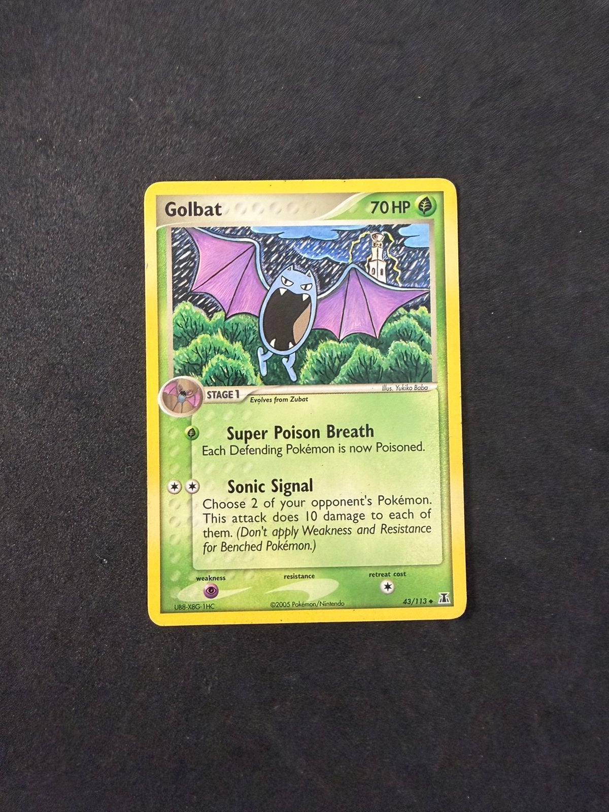 Pokemon tcg vintage bulk card - Golbat 43 yukiko baba, Ophalen of Verzenden, Zo goed als nieuw, Losse kaart