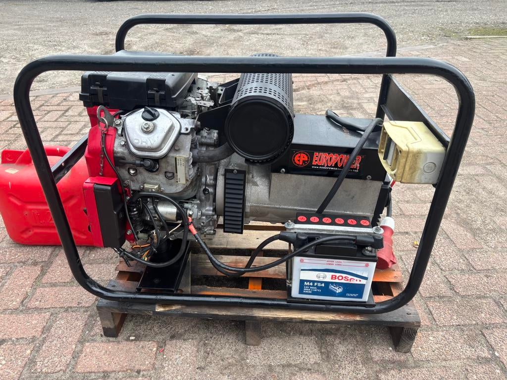 10 KVA aggregaat 230/400 Volt Honda benzine generator, Ophalen, Gebruikt, Elektrisch startend, Benzine