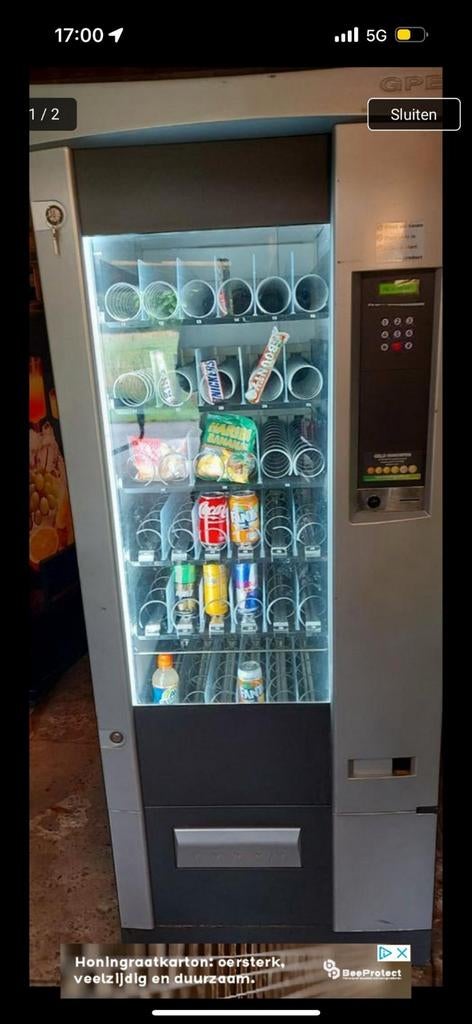 Snoepautomaat met blikjes, Ophalen, Zo goed als nieuw