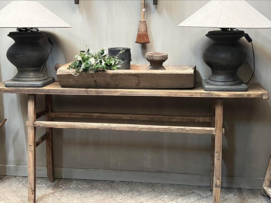 Chinese tafel sidetafel. Haltafel wandtafel oud hout, Huis en Inrichting, Ophalen, Stoer sober lamdelijk hoffz aura peeperkorn