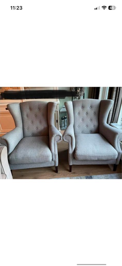 Fauteuils 2 stuks, Huis en Inrichting, Fauteuils, Ophalen, 75 tot 100 cm, Stof, 50 tot 75 cm