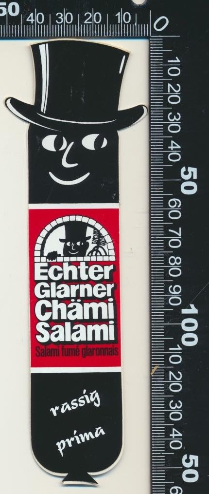 Sticker: Echter Glarner Chami Salami, Ophalen of Verzenden, Zo goed als nieuw, Bedrijf of Vereniging
