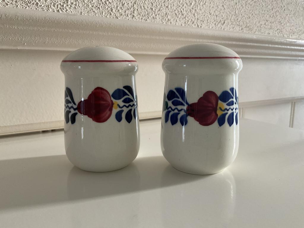 Peper en Zout Stel BOERENBONT, Huis en Inrichting, Keuken | Servies, Ophalen, Overige typen, Zo goed als nieuw, Aardewerk