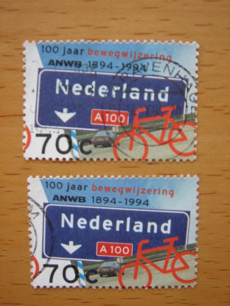 Bewegwijzering ANWB 2x NVPH 1616    Gestempeld, Ophalen of Verzenden, Na 1940, Gestempeld