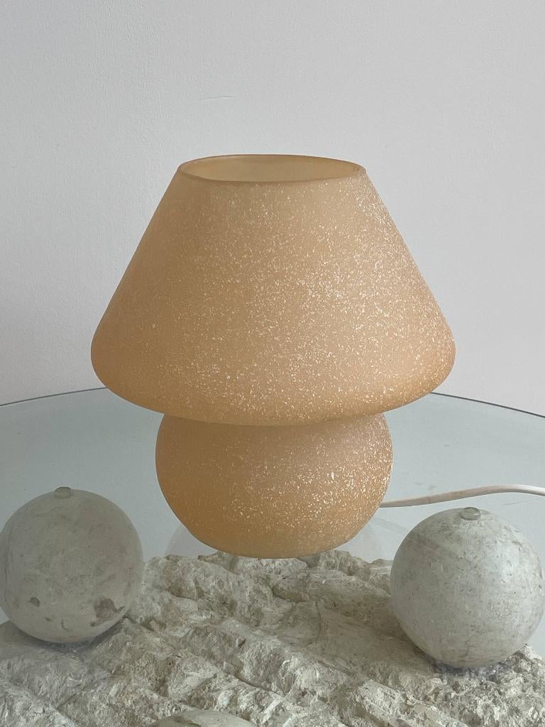 Vintage paddestoellamp / Mushroom lamp, Huis en Inrichting, Lampen | Tafellampen, Ophalen, Vintage, Minder dan 50 cm, Glas