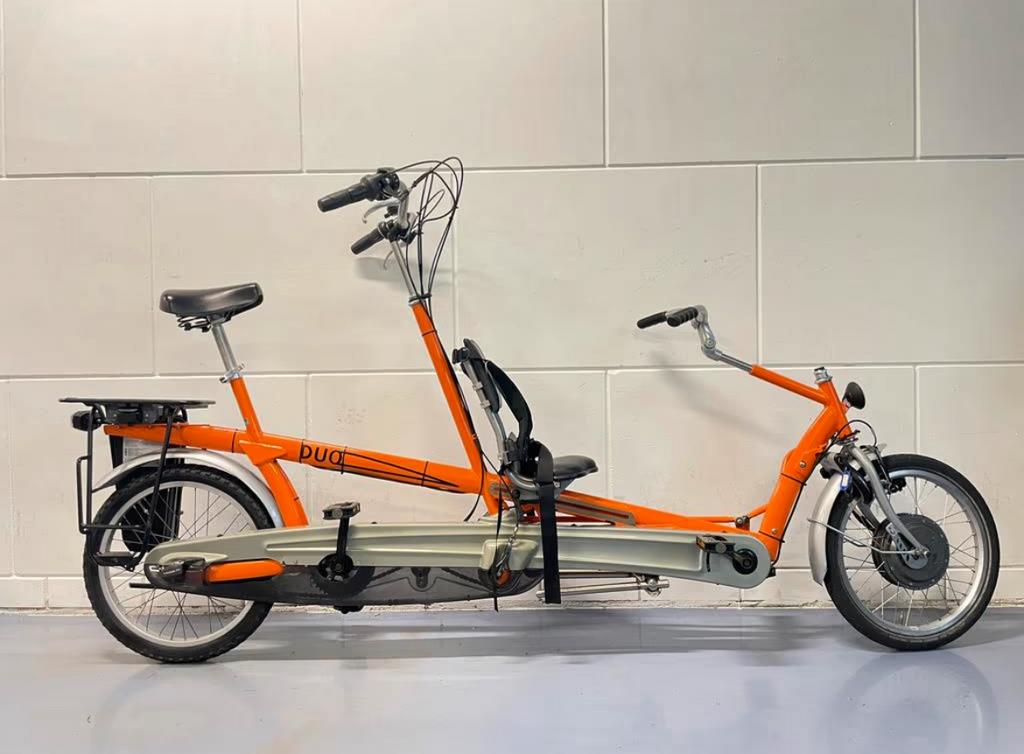 Van Raam Duo. Elektrische ouder kindtandem, instelb. vrijl., Ophalen of Verzenden, Zo goed als nieuw, Minder dan 10 versnellingen