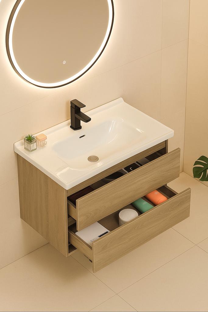 Wastafelmeubel met keramische blad Duurzaam&Luxe Design 60cm, Ophalen of Verzenden, Nieuw, 25 tot 50 cm, Minder dan 100 cm