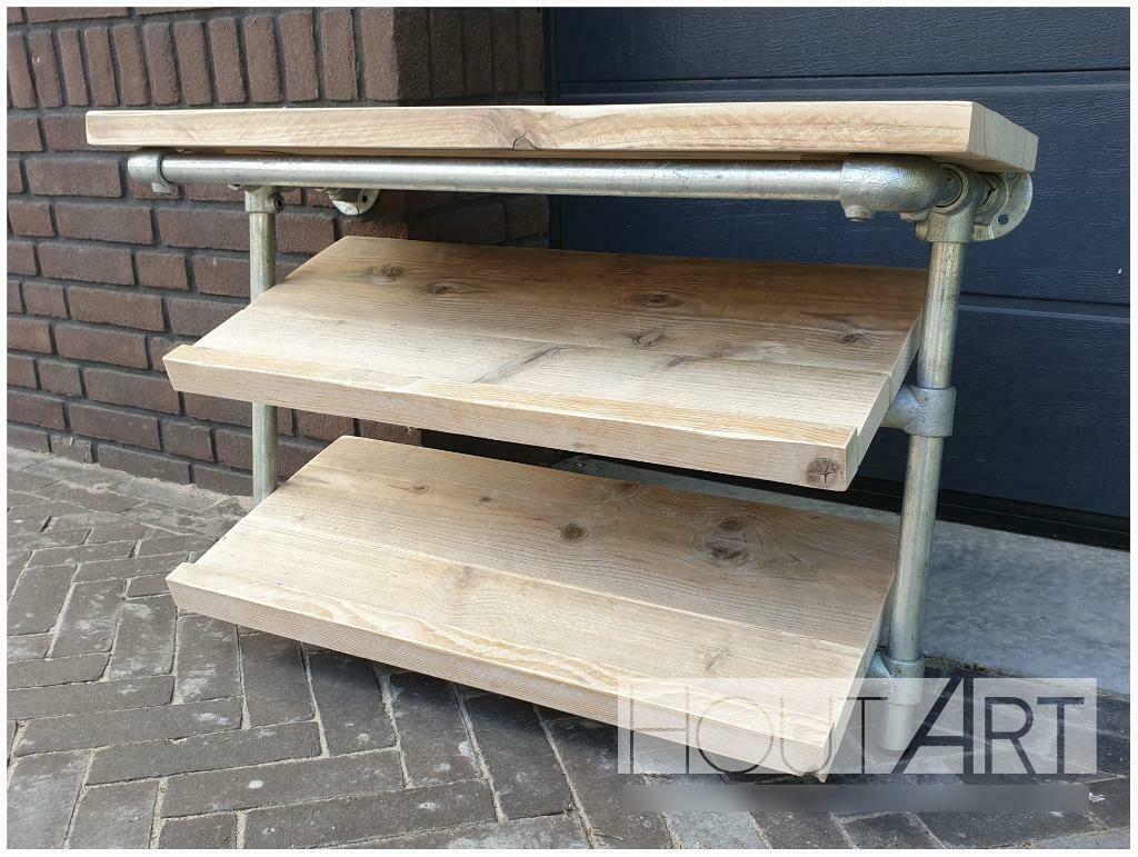Schoenenrek wandmodel steigerbuis met steigerhout!, Info@hout-art.nl, Nieuw, Ophalen of Verzenden, Hoeves 3 in Schijndel