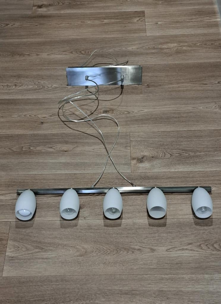 Eettafellamp, Ophalen, Zo goed als nieuw, Glas, 50 tot 75 cm