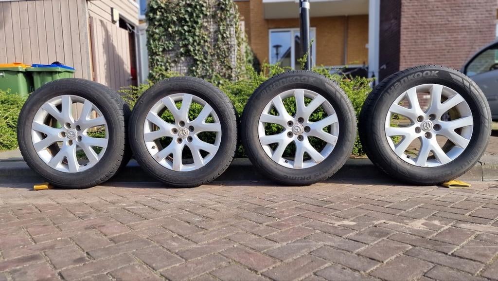 Mazda CX-7 lichtmetalen velgen met banden, Auto-onderdelen, Banden en Velgen, Ophalen, Gebruikt, 17 inch, Zomerbanden