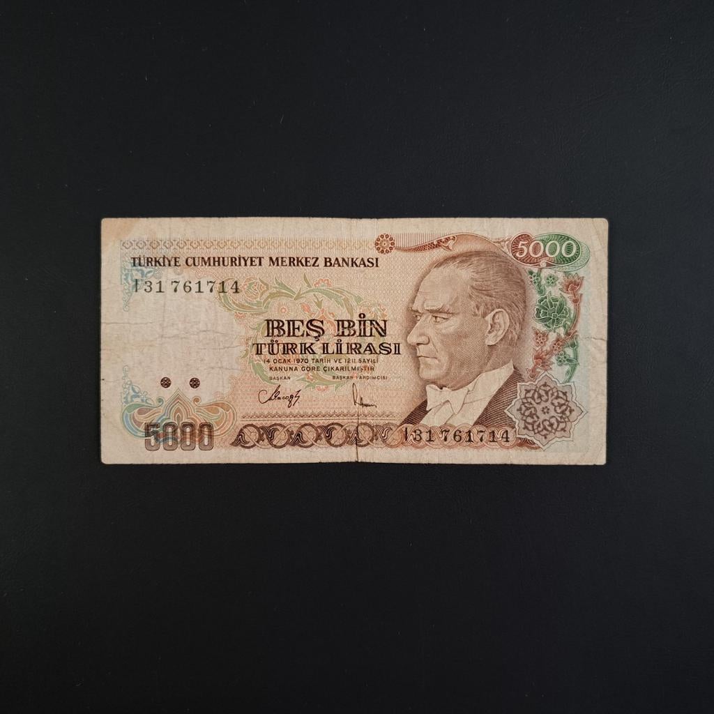 5000 lira Turkije #055, Verzenden, Overige landen, Los biljet