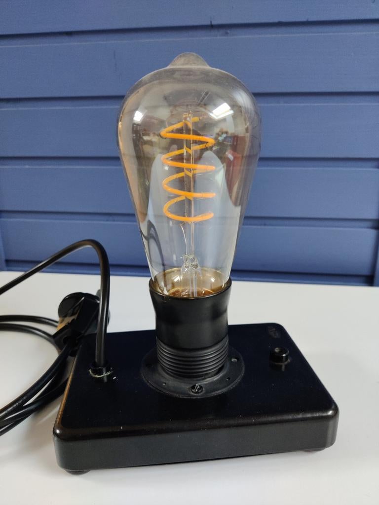 Vintage industriële tafellamp bakeliet, Ophalen of Verzenden, Minder dan 30 watt, E27 (groot)