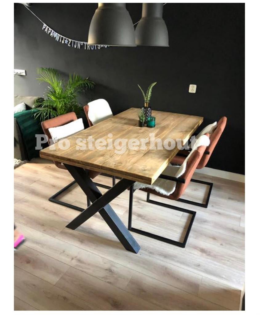 Steigerhout Eettafel Tafel Eetkamertafel 1WEEK LEVERTIJD!!, Huis en Inrichting, Tafels | Eettafels, Nieuw, Rechthoekig, Eikenhout