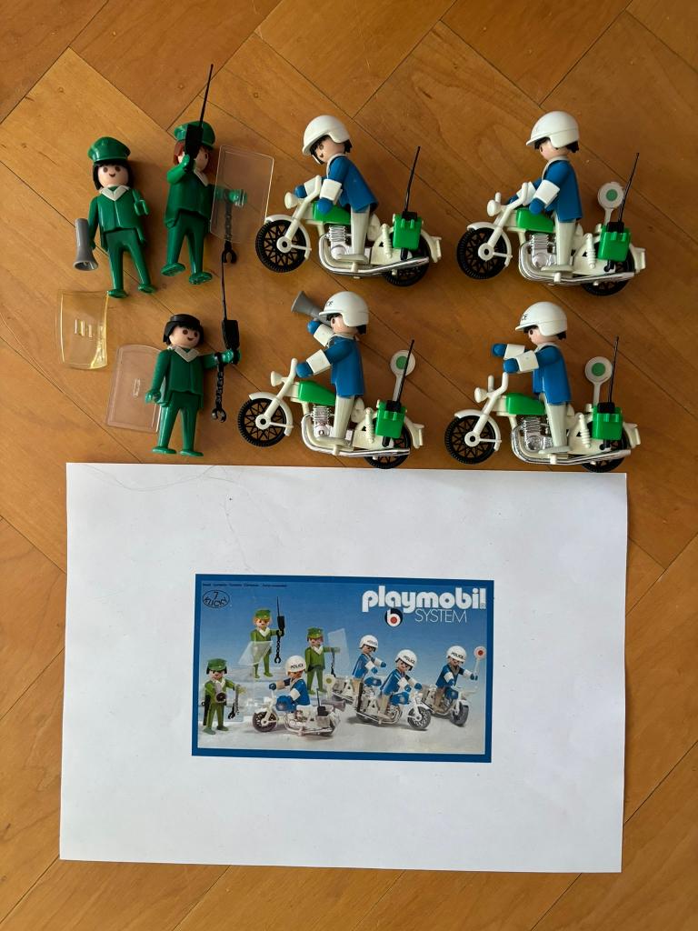 Vintage politie set playmobil motoren en leger set!, Ophalen of Verzenden, Gebruikt, Complete set