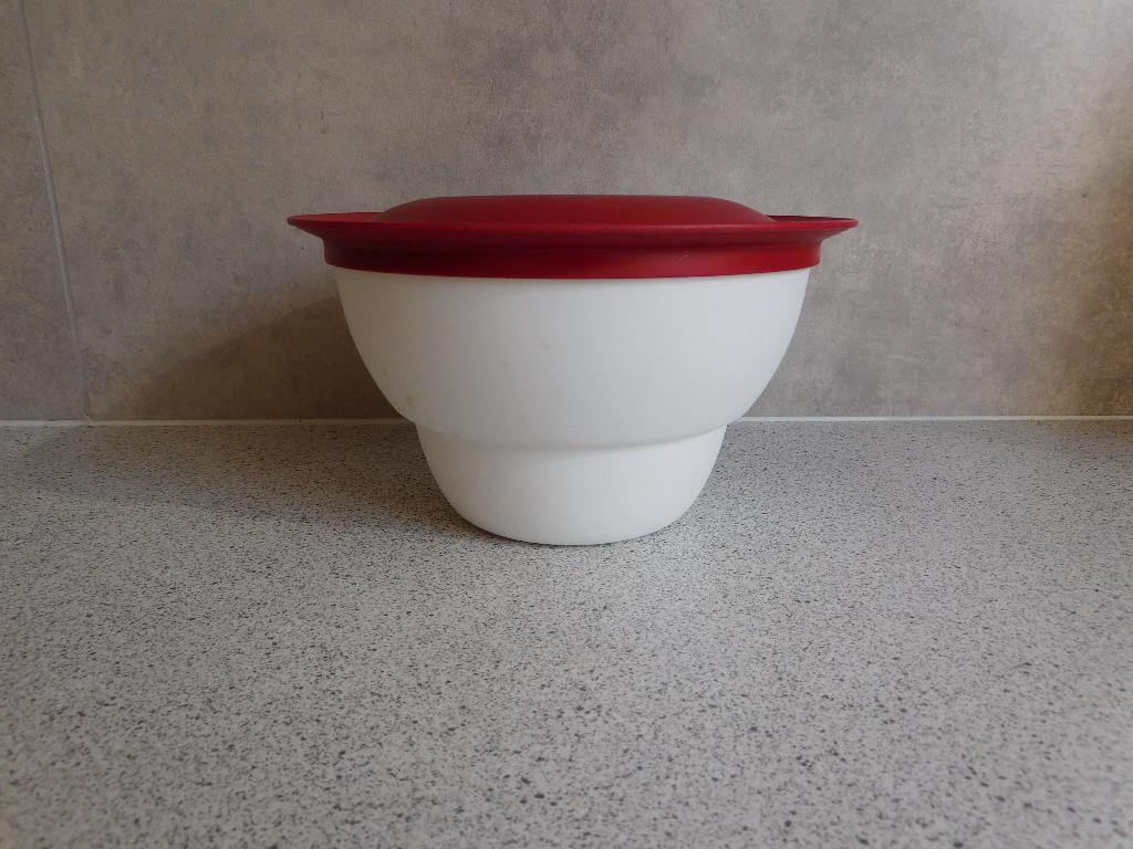 Tupperware Allegra Schaal 1 Ltr. Wit Rood, Ophalen of Verzenden, Zo goed als nieuw, Rood, Schaal