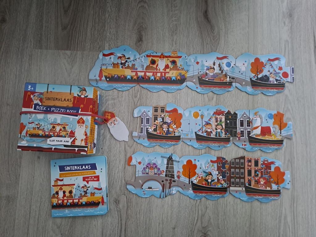 Sinterklaas boek met rijmpjes en puzzelboot Lantaarn, Diversen, Sinterklaas, Zo goed als nieuw, Ophalen of Verzenden