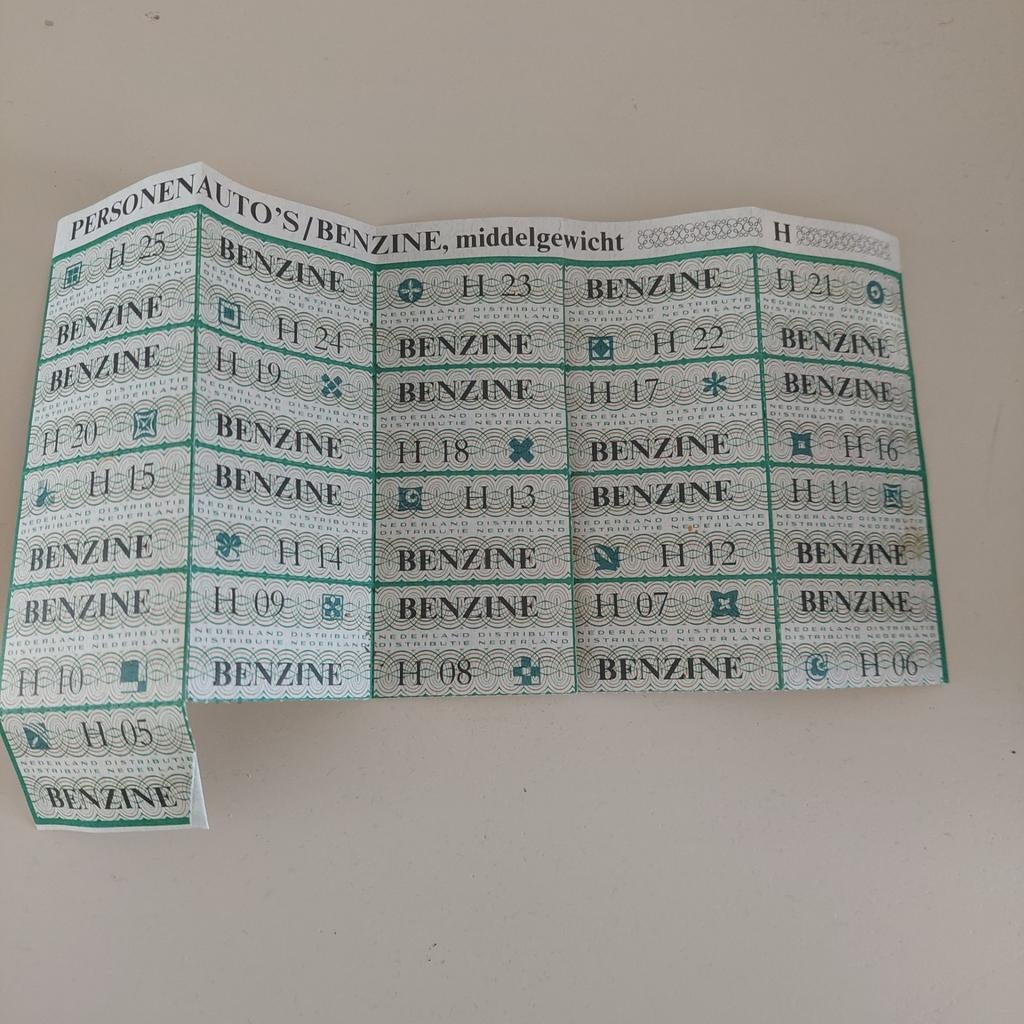 Benzinebonnen Nederland 1973-1974 - Oliecrisis, Verzamelen, Overige Verzamelen, Gebruikt, Ophalen of Verzenden