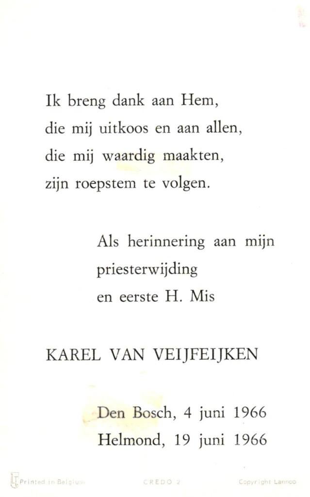 Veijfeijken van Karel Den Bosch 1966 Helmond, Ophalen of Verzenden