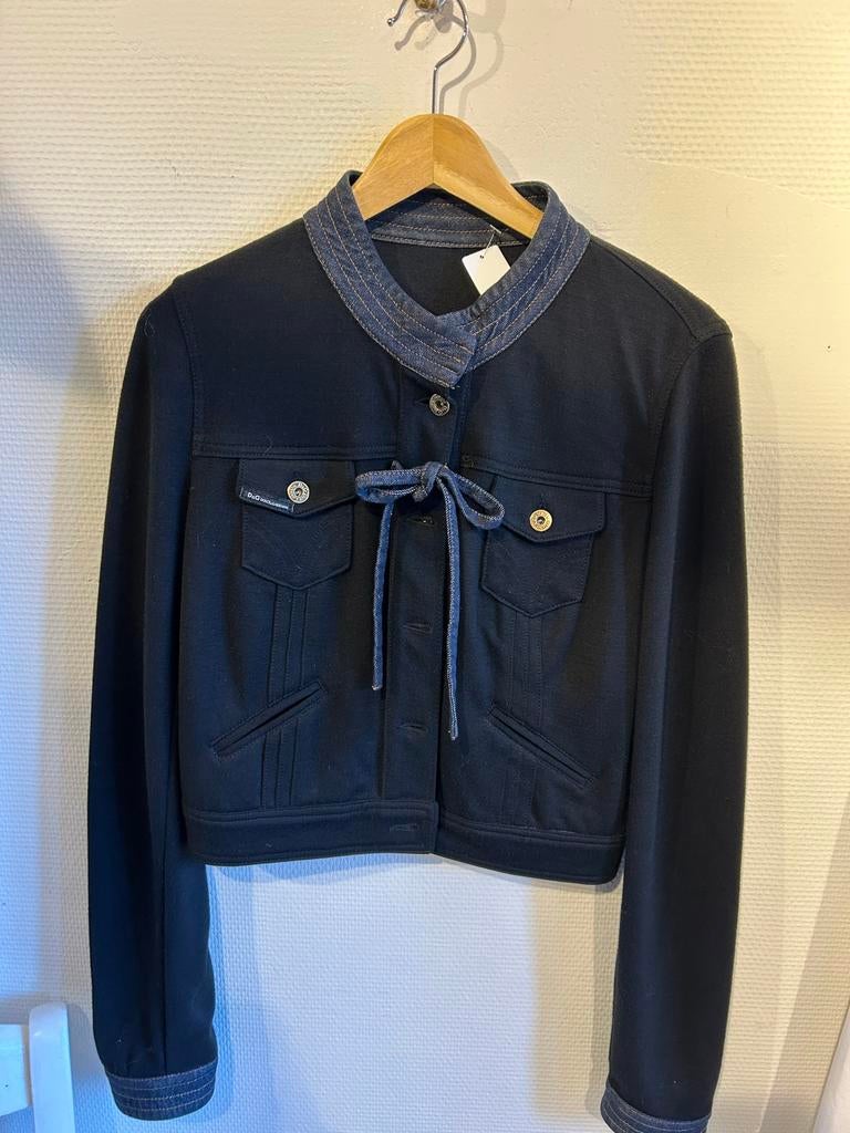 Dolce & Gabbana Jasje Wolmix Denim Maat L, Zwart, Ophalen of Verzenden, Zo goed als nieuw, Dolce & Gabbana