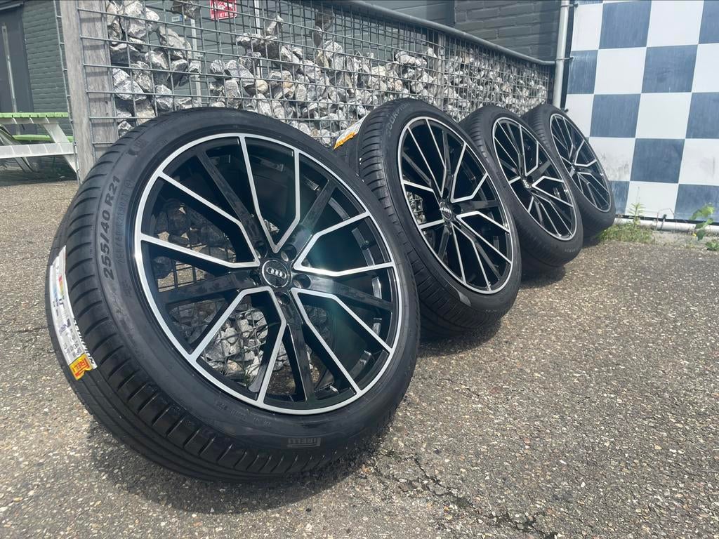 21 inch AUDI Q5 SQ5 velgen 5x112 + nieuwe pirelli A6 A7 C8, 255 mm, Banden en Velgen, Nieuw, Zomerbanden