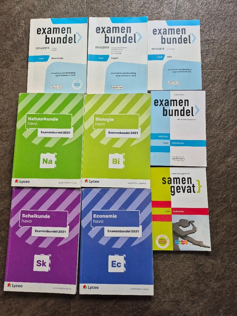 9x Examenbundel - scheikunde biologie natuurkunde engels, Boeken, Gelezen, Lyceo, Natuurkunde, HAVO