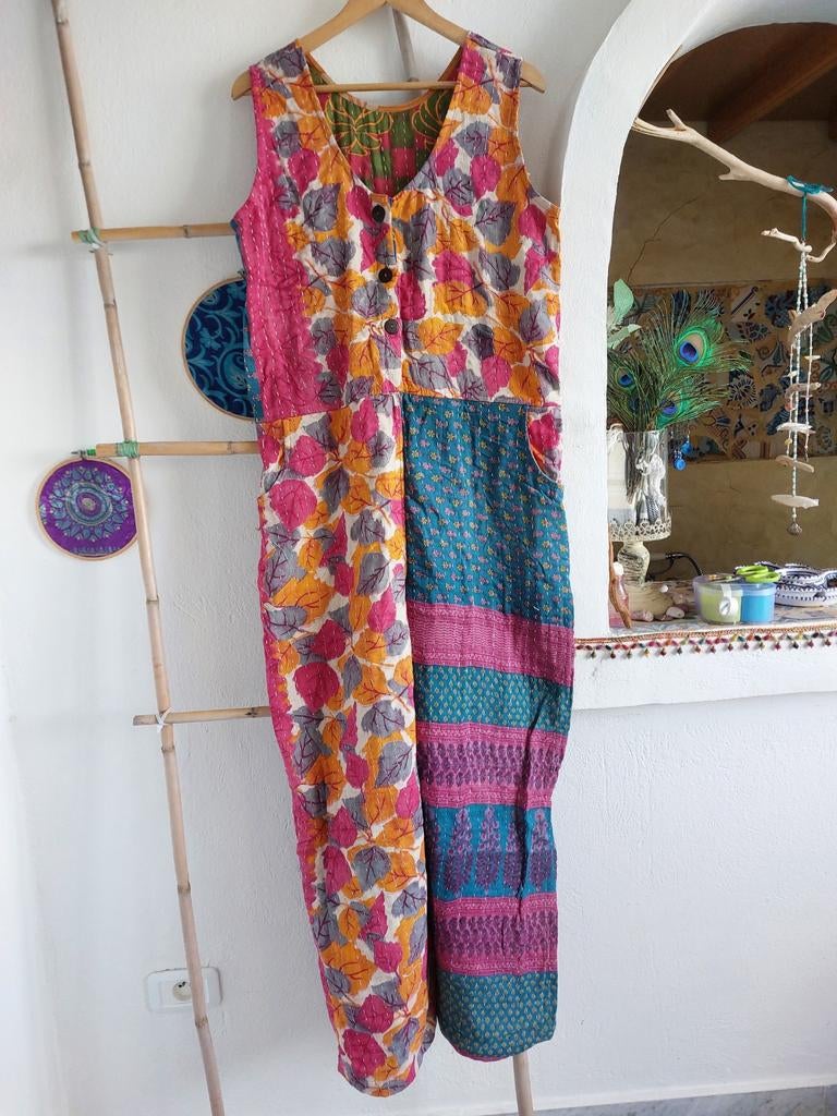 Kantha jumpsuits, laten maken in India, India, Maat 42/44 (L), Nieuw, Verzenden