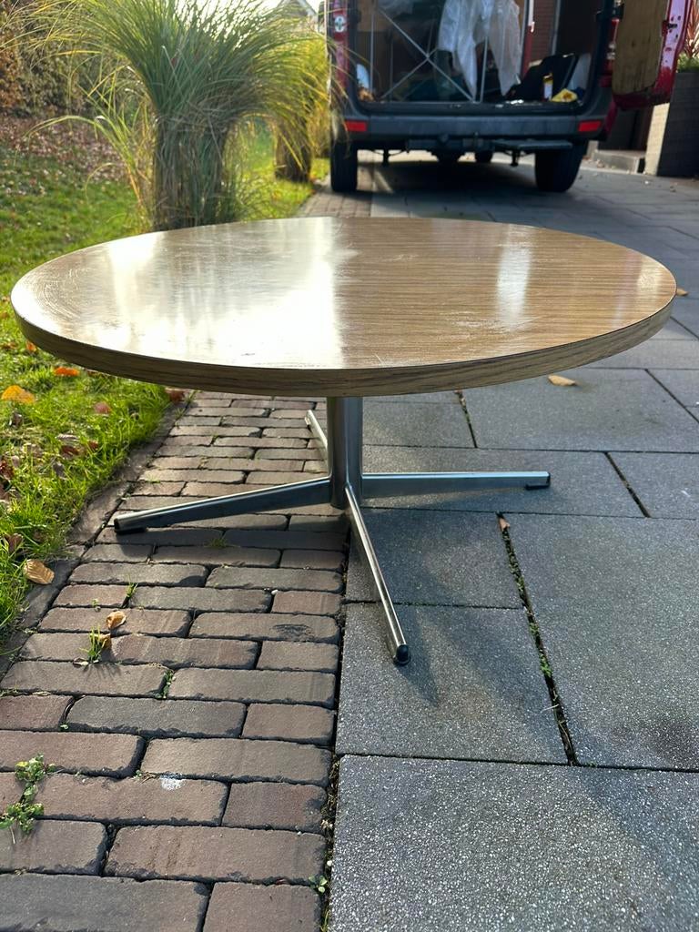 Seventies ronde salontafel, Huis en Inrichting, Ophalen, Gebruikt, Rond, 50 tot 100 cm