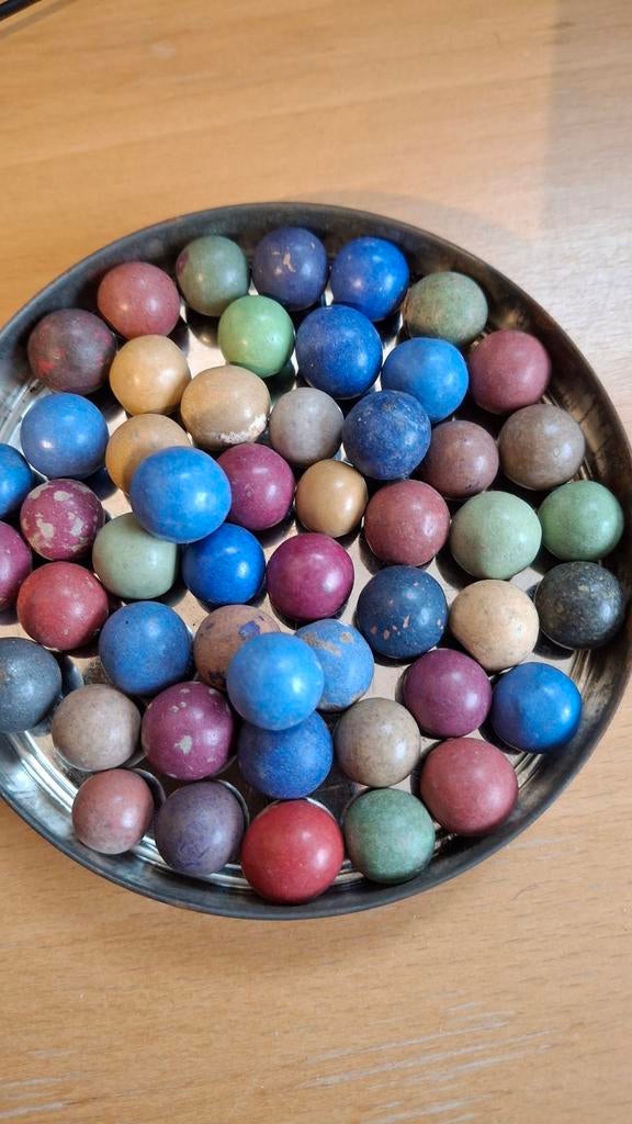 Oudhollandse klei knikkers - ca. 40 stuks, Ophalen of Verzenden, Gebruikt