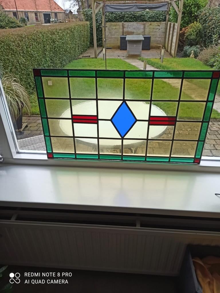 Te koop Mooi Glas in lood raam, Ophalen, 80 tot 120 cm, Overige typen, Zo goed als nieuw