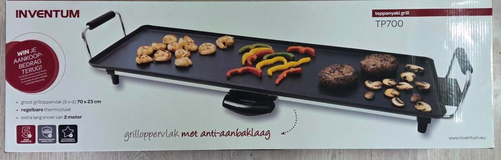 Inventum TP700 Teppanyaki Grill - Nieuwstaat!, Witgoed en Apparatuur, Grillplaten, Ophalen of Verzenden, Nieuw, Tafelgrill