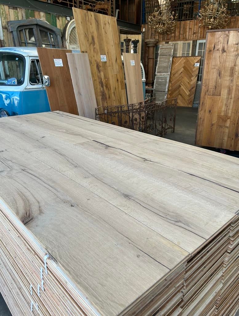Uniek XXL breed Frans eiken vloer antiek verouderd, Ophalen of Verzenden, Nieuw, Hout, Parket