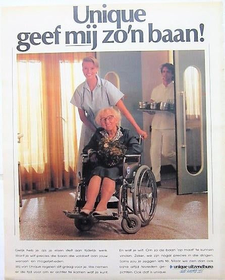 5 vintage reclames opleiding uitzendbureau 75-86 randstad, Verzamelen, Ophalen of Verzenden, Gebruikt, Overige typen