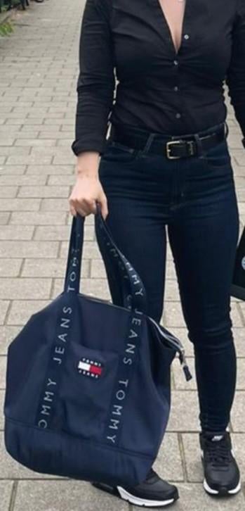 Tommy hilfiger schoudertas blauw dames merk tassen tas, Verzenden, Gebruikt, Blauw