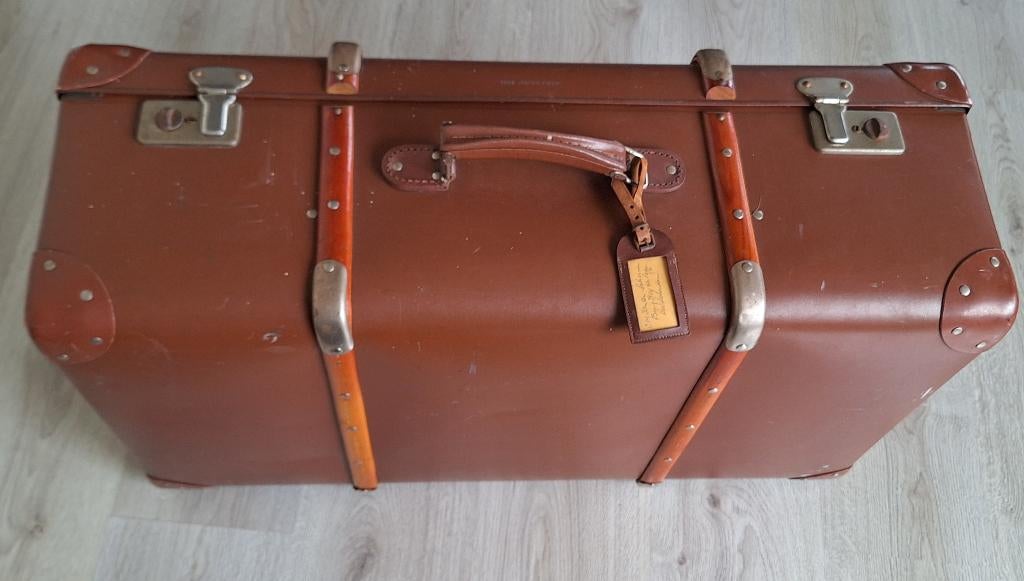 Vintage koffer van Pasman Amsterdam, Sieraden, Tassen en Uiterlijk, Koffers, Ophalen, Gebruikt, Leer, 70 cm of meer