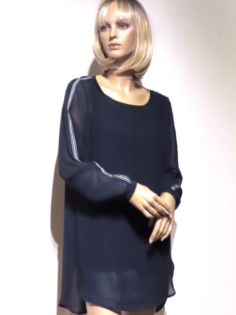EXPRESSO Geweldige Donkerblauw/Witte Korte Jurk 42 L-XL, Maat 42/44 (L), Ophalen of Verzenden, Zo goed als nieuw, Boven de knie