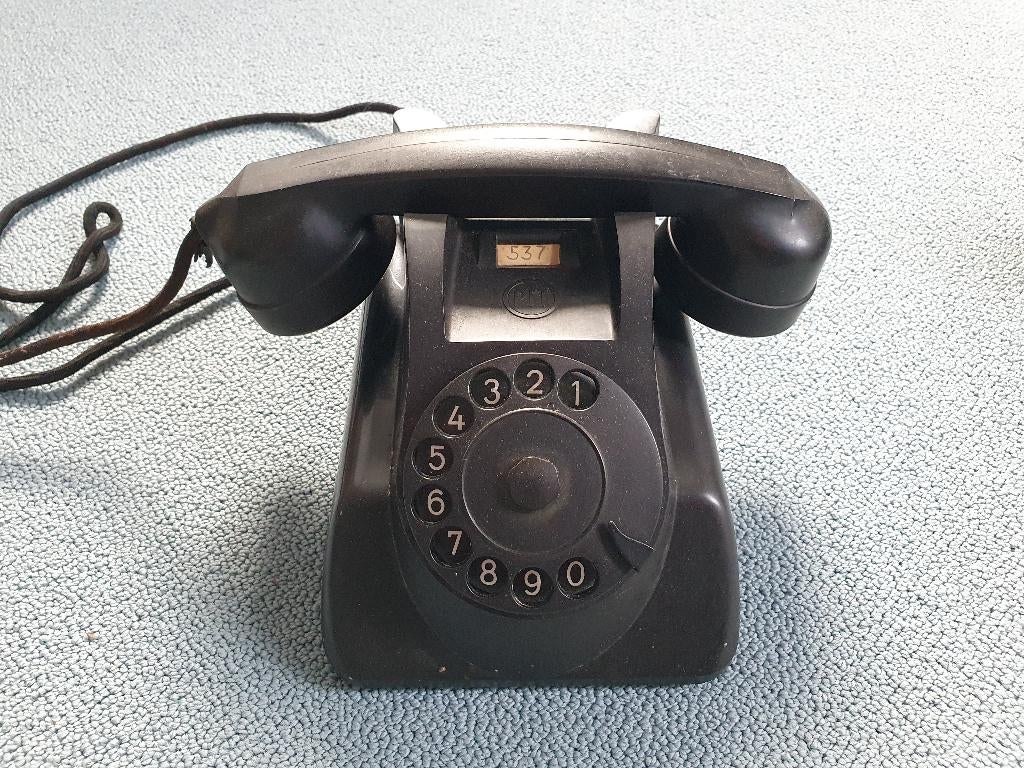 Bakeliet PTT telefoon met draaischijf 1960, Ophalen, Gebruikt, Met draaischijf