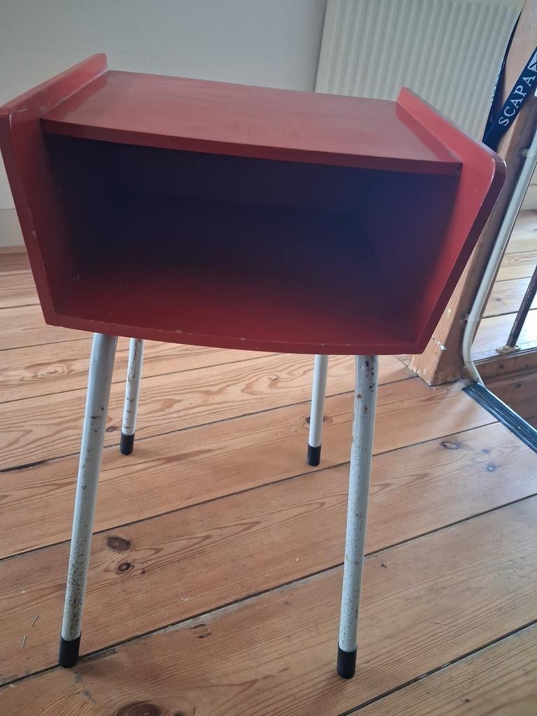 Vintage nachtkastje rood, 27x 55, Ophalen of Verzenden