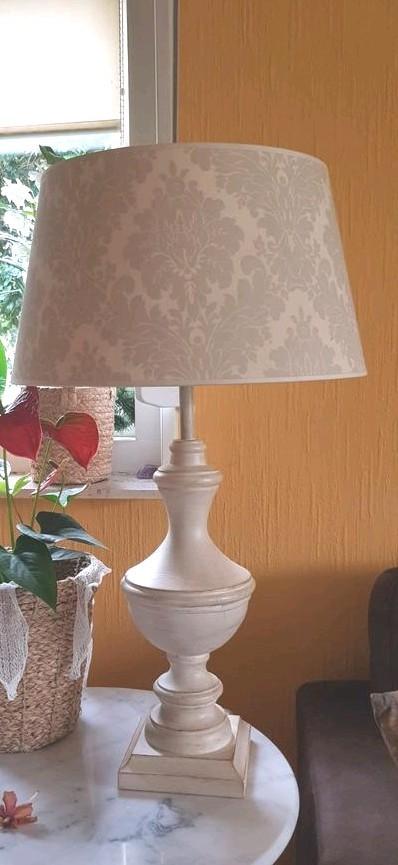 2 roomwitte tafel lampen Morres Meubel, Ophalen, Landelijk klassiek, Zo goed als nieuw, Minder dan 50 cm
