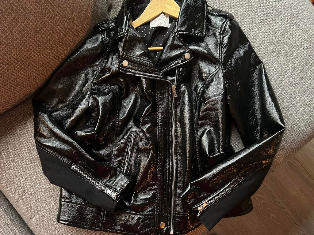 AAIKO Lak Biker Jas - Maat L - Zo goed als nieuw!, Ophalen of Verzenden, Zo goed als nieuw, Maat 42/44 (L), Zwart